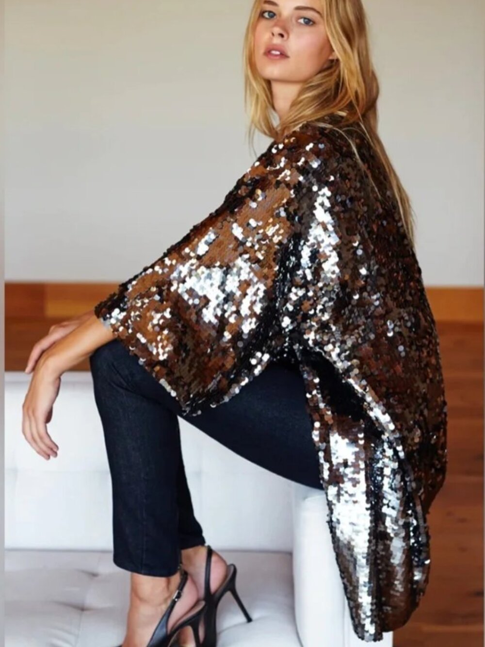 Emerson Fry Sequin Kimono Jacket